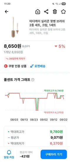 마더케이 실리콘 젖병솔 브러쉬 2종 1세트