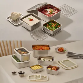 스텐 밀폐용기 전자레인지 가능 6개 세트