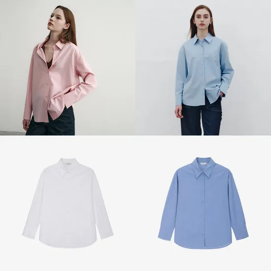 마인드브릿지우먼 오버핏자수셔츠