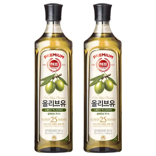 해표 엑스트라버진 압착 올리브유 900mL*2개