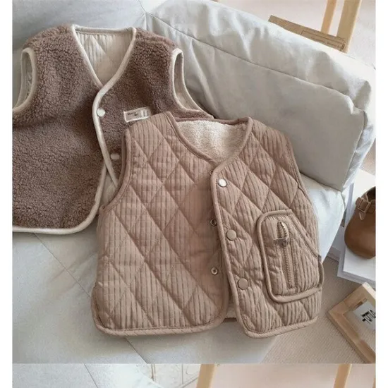 유아 양면 양털 리버시블 조끼 12개