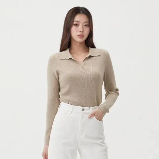 카라 브이넥 니트 AR1KHS40