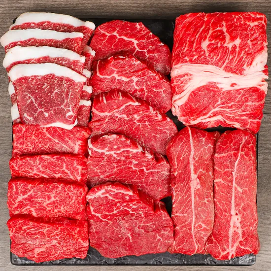 한우1등급 등심200g 채끝200g 부채200g