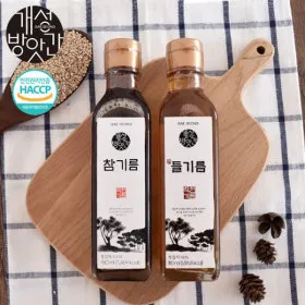 개성방앗간 참기름 들기름 180ml 2종 선물세트