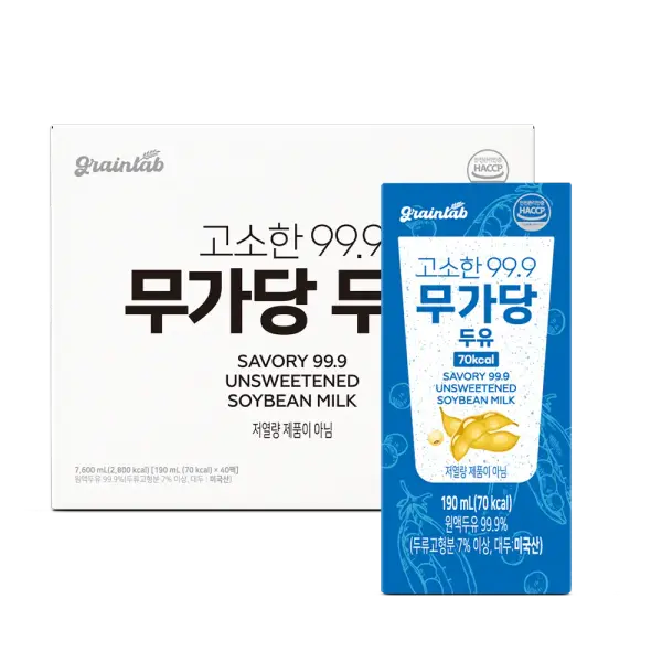 그레인랩 무가당 두유 190ml 40팩
