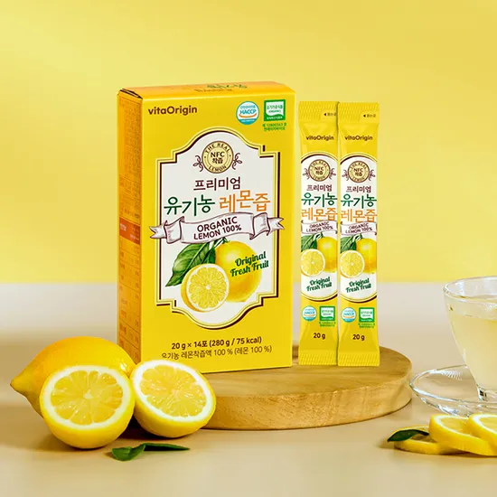 비타오리진 프리미엄 유기농 레몬즙 20g 14포x5박스