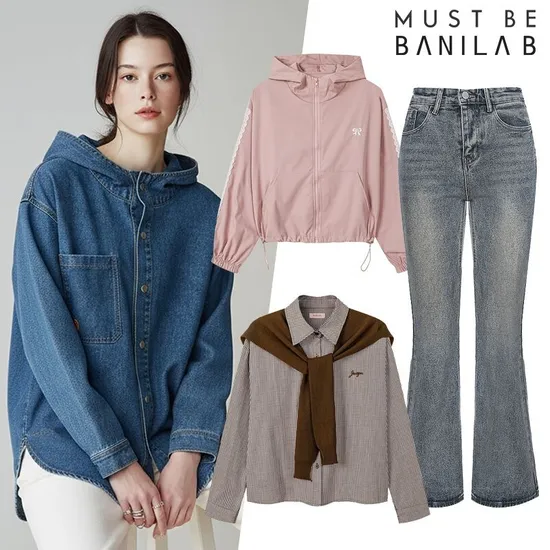 여성 체크 자수 숄 세트