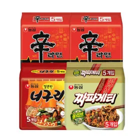 신라면 10입 너구리 5입 짜파게티 5입 총 20봉
