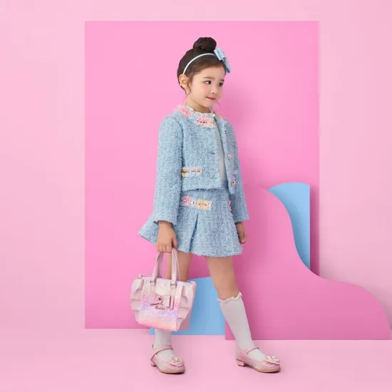 프렌치캣 컬러 블록 다운점퍼