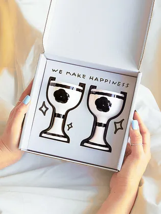 드로잉 꽃 미니와인잔세트 12개