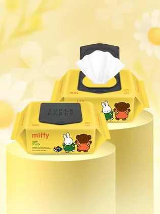 슈퍼대디 미피 해피스쿨 물티슈 캡형 70매 10팩