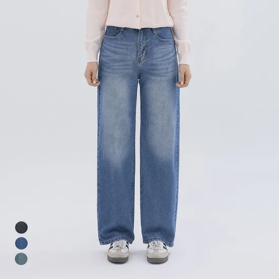 화세 워싱와이드밴딩데님팬츠 3기장