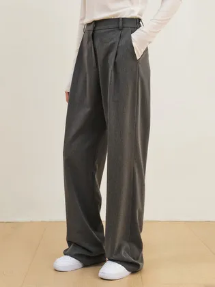 시티브리즈 링클 프리 베이직 원 턱 와이드 히든밴딩 슬랙스 1+1