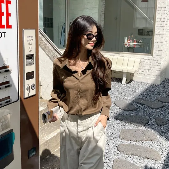 블리스 오버핏 긴팔셔츠