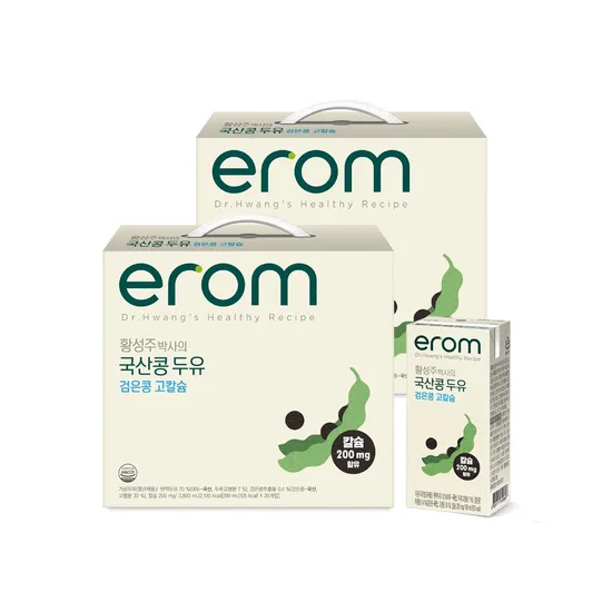 이롬 황성주 국산콩 검은콩 고칼슘 두유 190ml 40팩