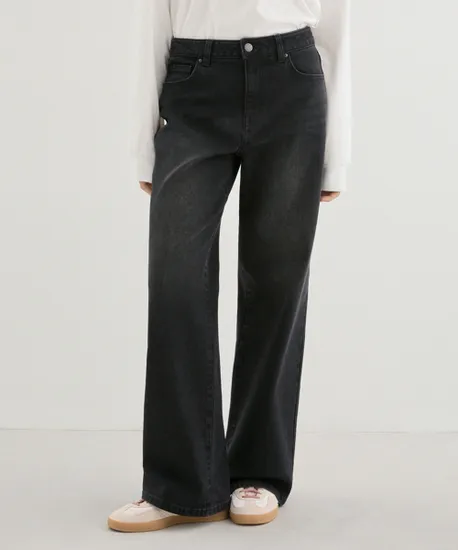 게스 흑청 와이드 청바지