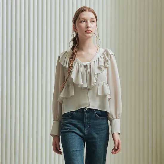 오로라 리본 블라우스