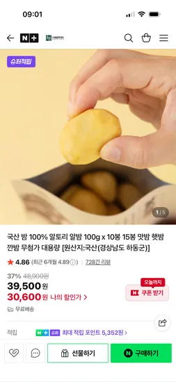 하동율림영농조합법인 알토리 알밤 100g 10봉