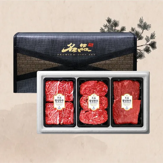 횡성한우 명품 혼합세트 3호 1.2kg (꽃등심, 불고기, 국거리)