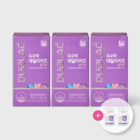 듀오락 데일리키즈 딸기맛 60정 3개