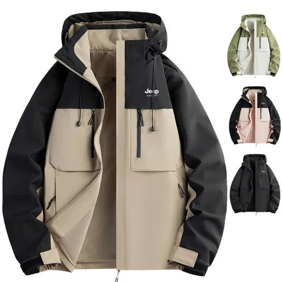 하이넥 후드 지프윈드브레이커 자켓