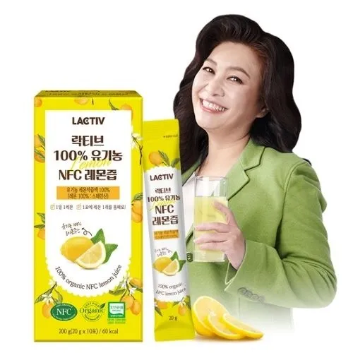 락티브 100% 유기농 NFC 레몬즙 20g 14포 4개