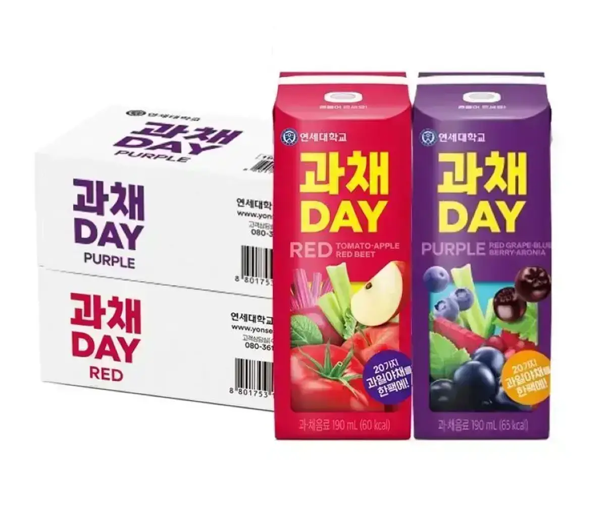 연세 과채데이 레드+퍼플 190ml x 48개