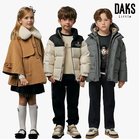 닥스키즈 컬러블럭 자카드 가디건