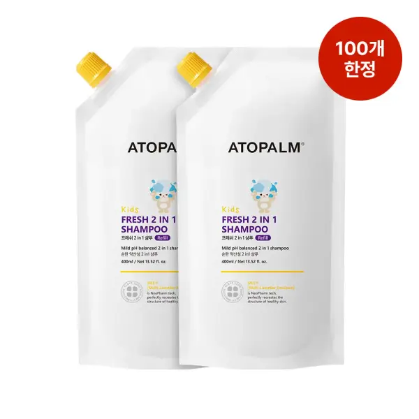 아토팜 프레쉬 2in1샴푸 400ml 리필 x2