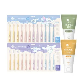 그린핑거 마이키즈 시나모롤 칫솔 12개 치약 1개