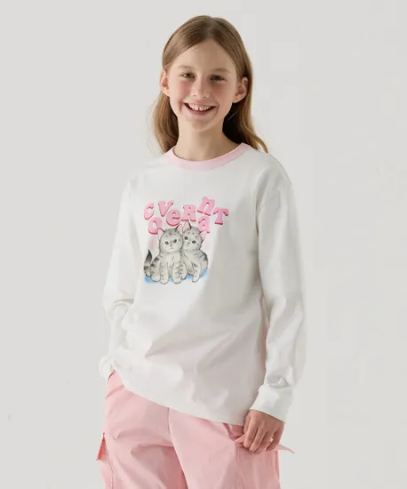 커버낫키즈 그래픽 긴팔 티셔츠