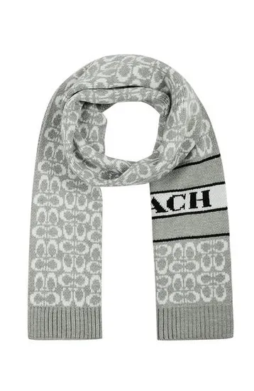 코치 시그니처 로고 니트 머플러