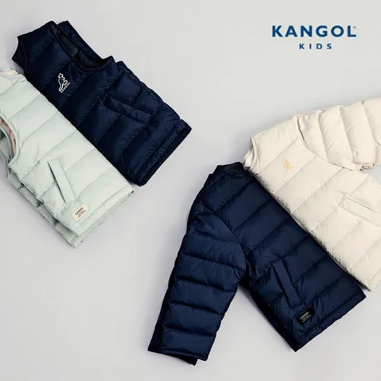 캉골키즈 스퀘어 퀄팅 라이트다운 자켓