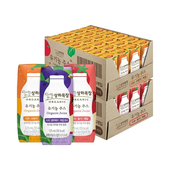 상하 유기농주스 3종 사딸케 사오케 사블케 125ml 48팩