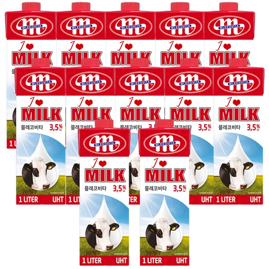 믈레코비타 우유 3.5% 1L 12개