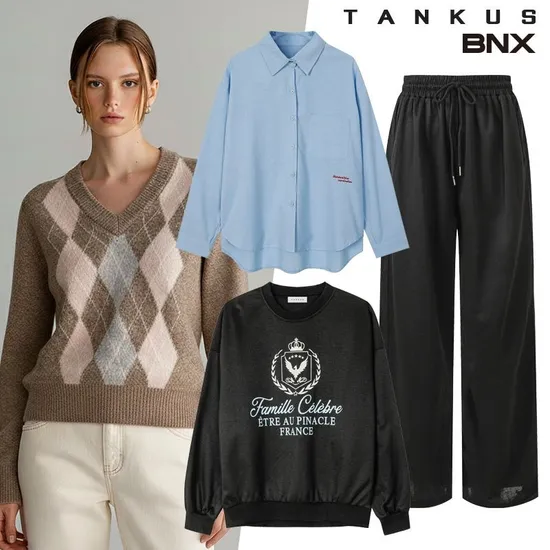 맨투맨 와이드 트레이닝 셋업