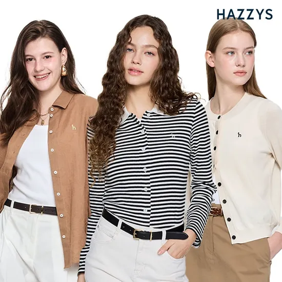 헤지스레이디스 모100% 라운드넥 가디건 12