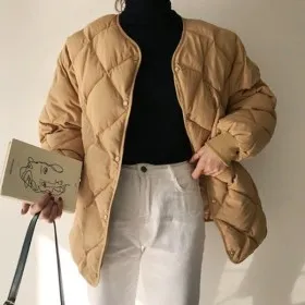 여성용 누빔 경량 퀼팅 패딩 1+1