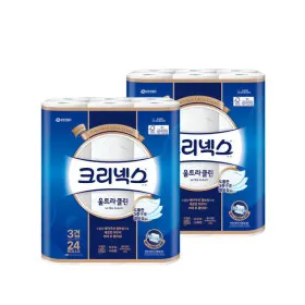 크리넥스 3겹 울트라클린 25M 24롤 2팩 화장지
