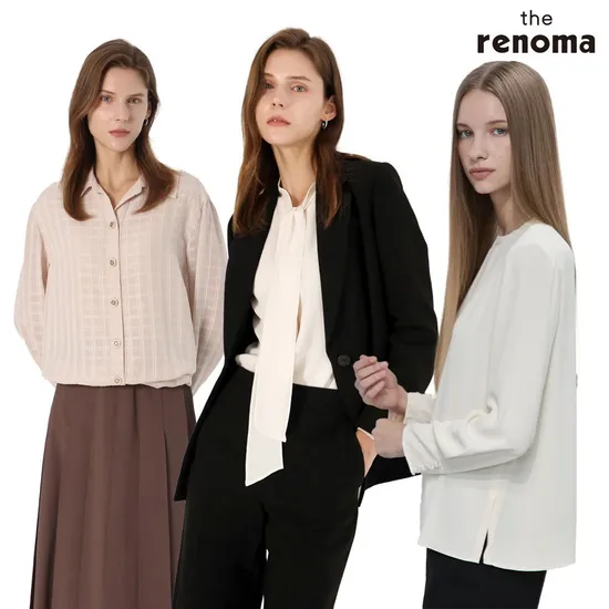 르노마 체크 스트링 블라우스