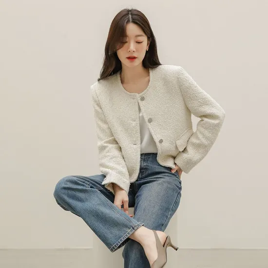 모놀로그 에일리 트위드 자켓