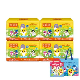 슈퍼대디 아기상어 파워흡수 오렌지 기저귀 4팩