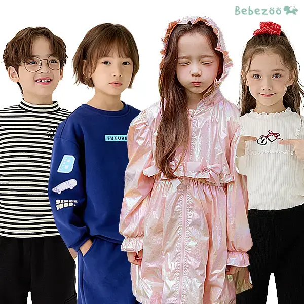 베베쥬 레터링 터틀넥 티셔츠