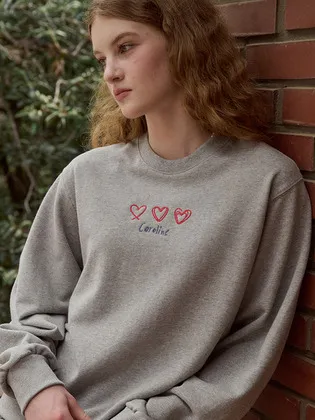 꼼파뇨 카롤라인 체인 자수 스웨트셔츠 그레이