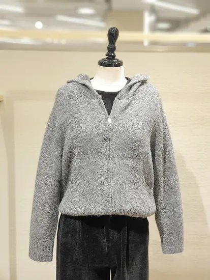 플라스틱아일랜드 울블렌디드 후드집업가디건