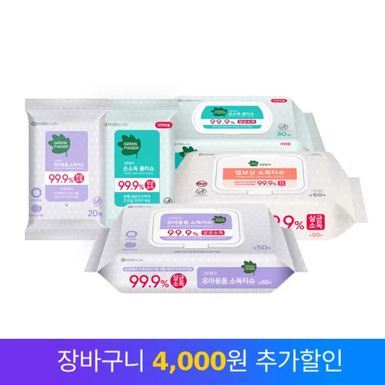 그린핑거 손소독 물티슈 10팩