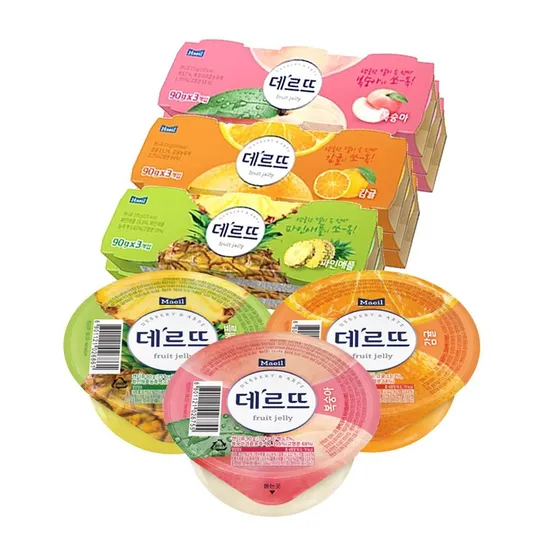 데르뜨 떠먹는젤리 3종 감귤 복숭아 파인애플 24입