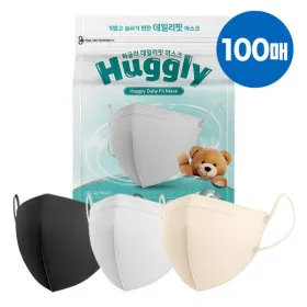 허글리 kf94 데일리핏 성인 키즈 마스크 100매