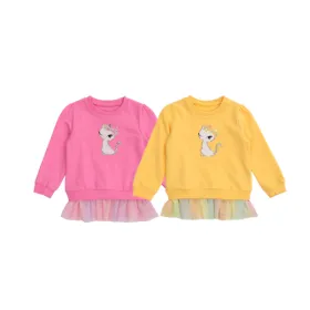 프랜치캣 배색 롱 맨투맨