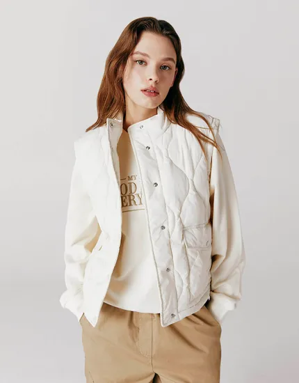 어니언 퀄팅 패딩조끼